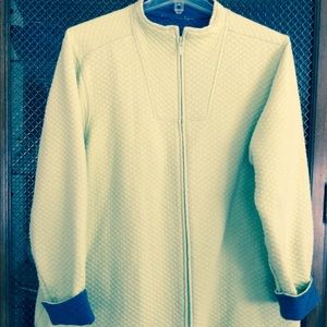 Jacket-lime with denim color trim.